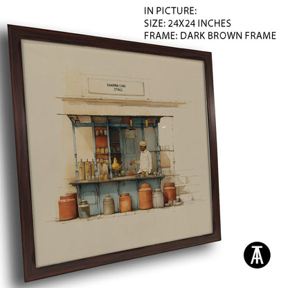 Artwork in Dark Brown Frame