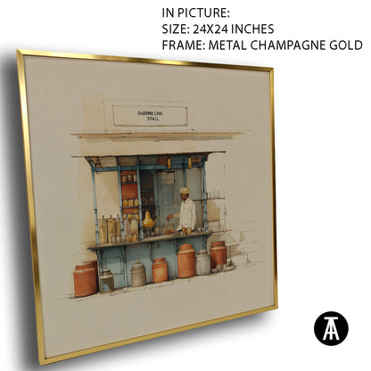 Artwork in Metal Champagne Gold Frame