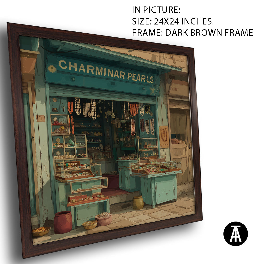 Artwork in Dark Brown Frame