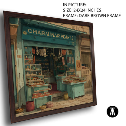 Artwork in Dark Brown Frame