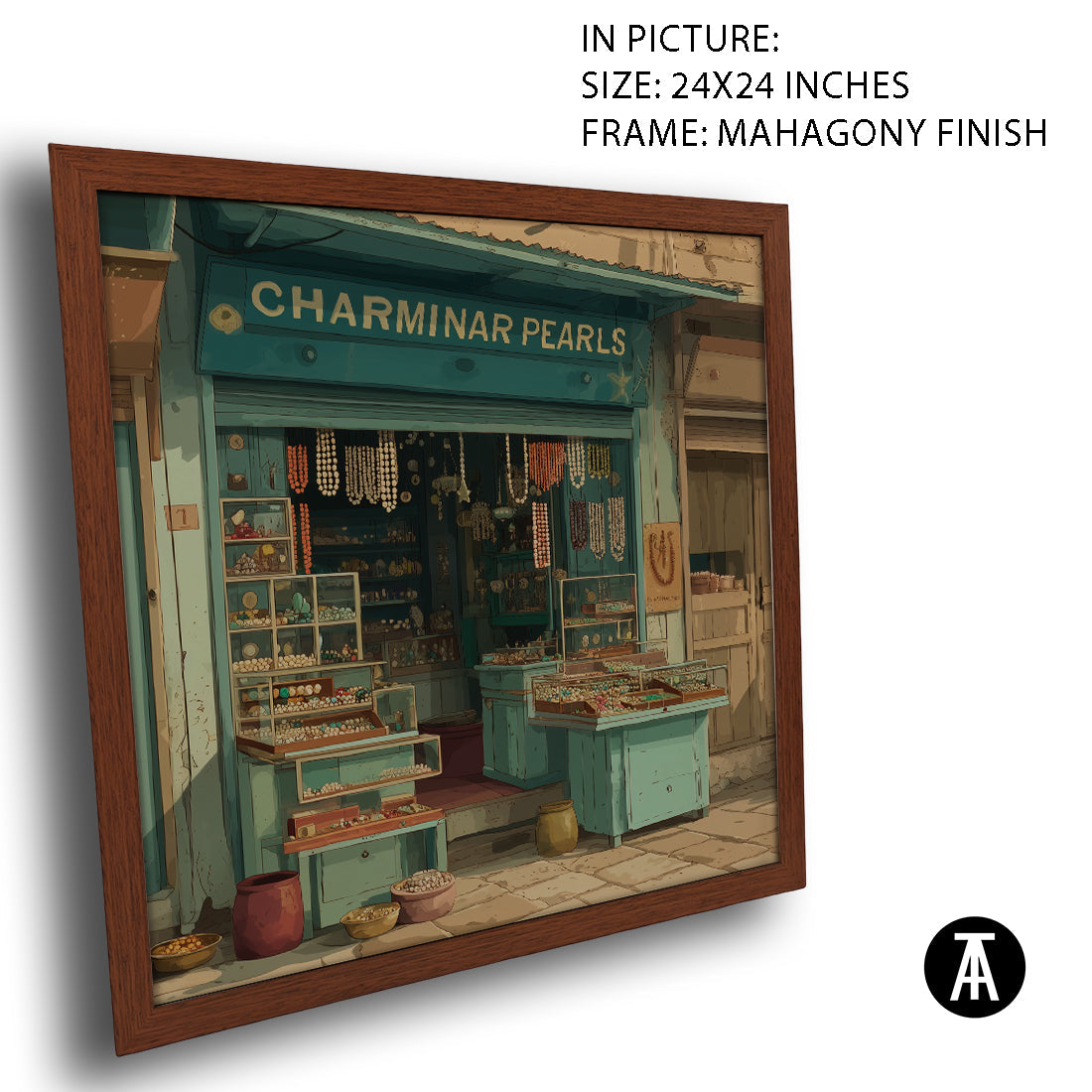 Artwork in Mahogany Finish Frame