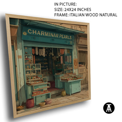 Artwork in Natural Wood Frame