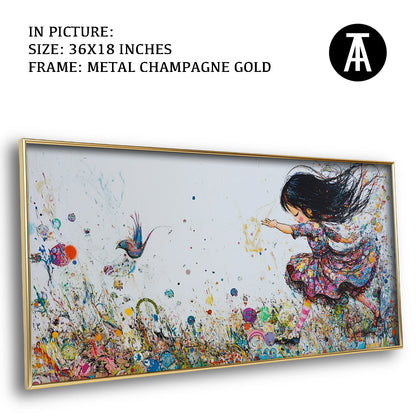 Artwork in Light Brown Frame