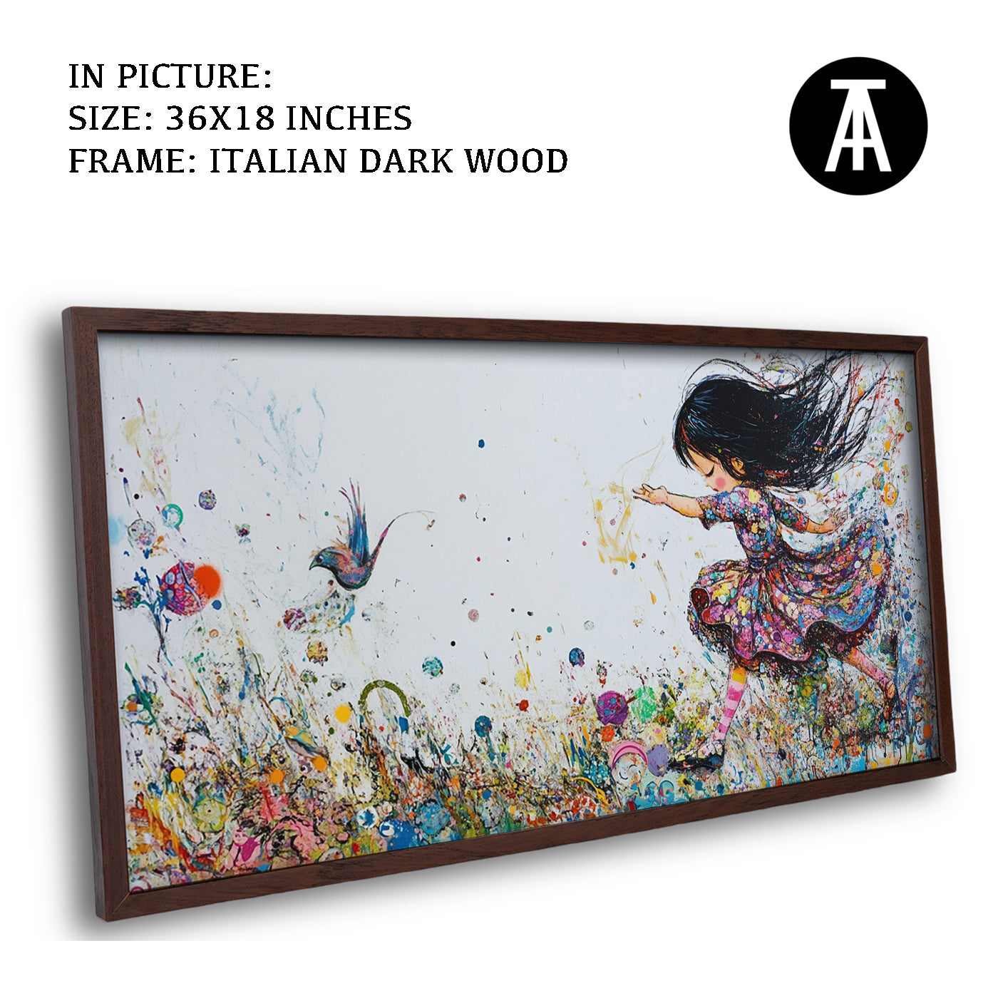 Artwork in Dark Wood Frame