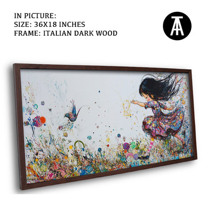 Artwork in Dark Wood Frame