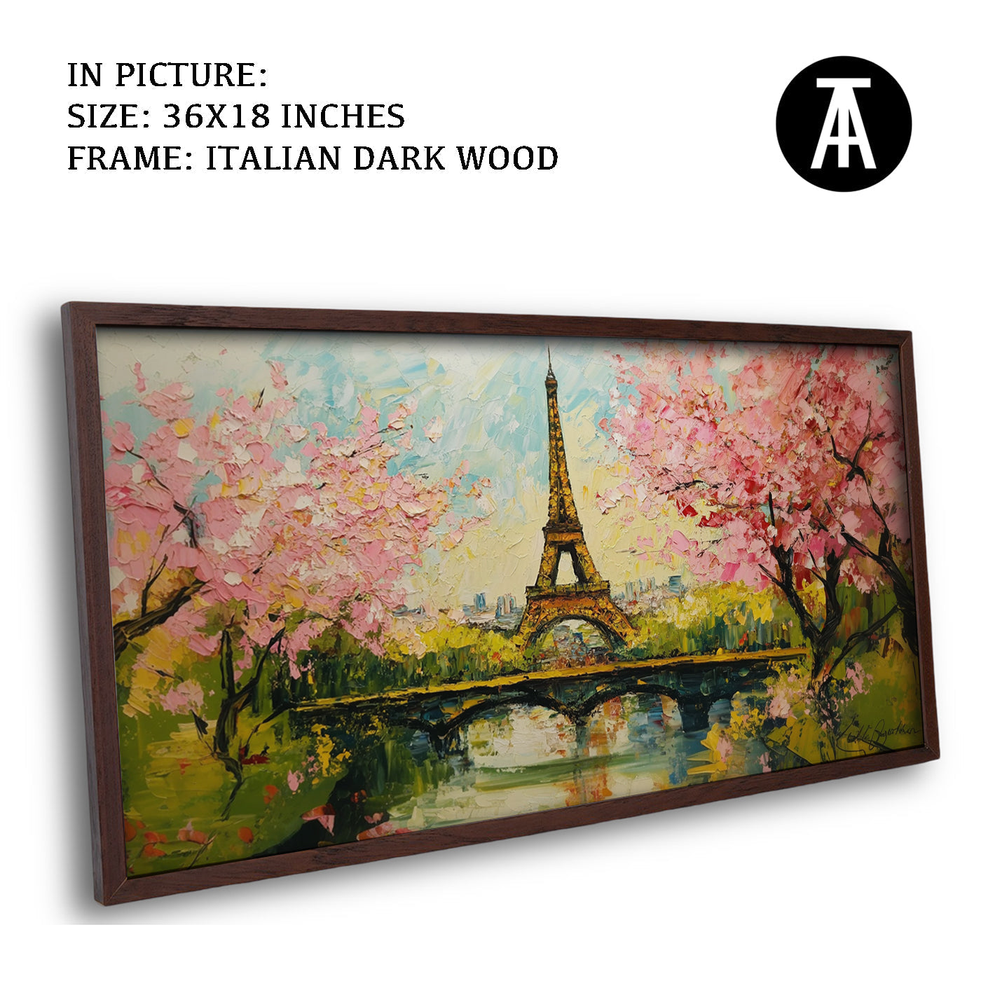 Artwork in Dark Wood Frame