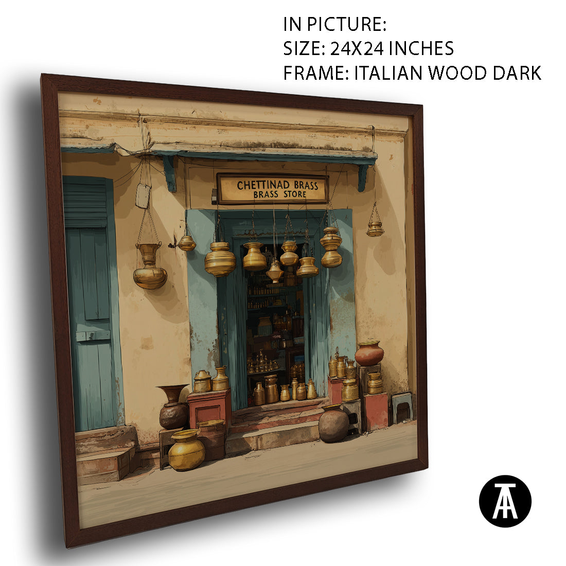Artwork in Dark Wood Frame