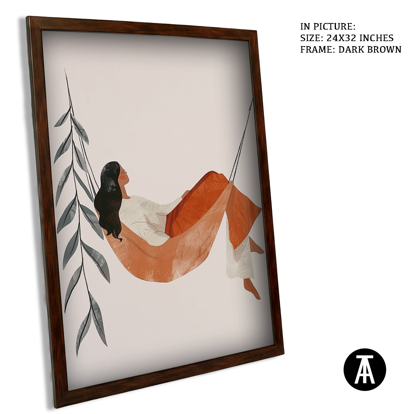 Artwork in Dark Brown Frame