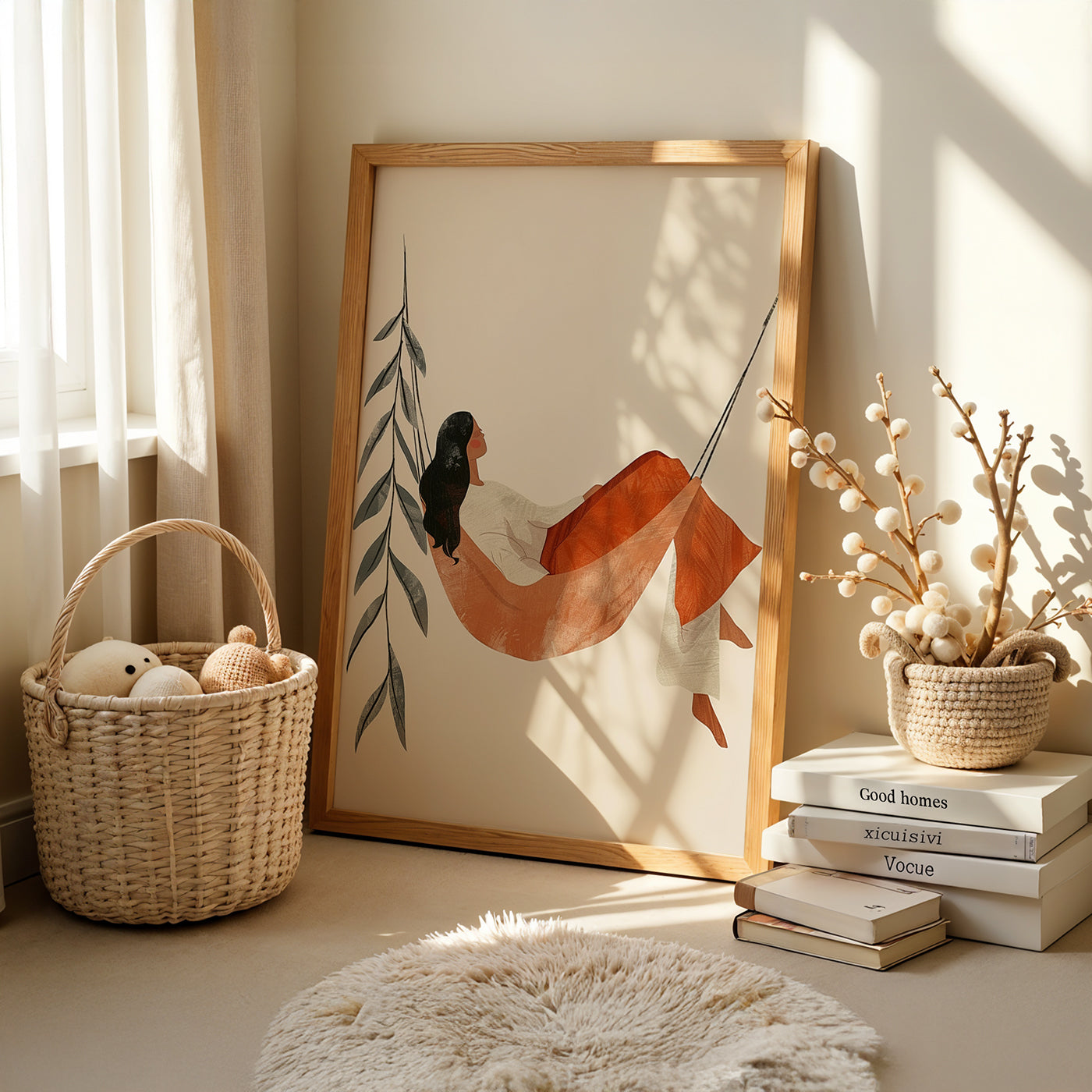 Boho Art Painting in a Lifestyle Setting