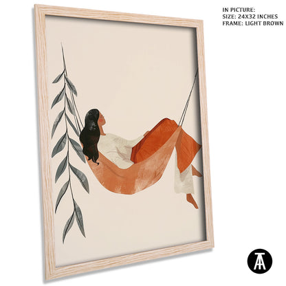Artwork in Light Brown Frame