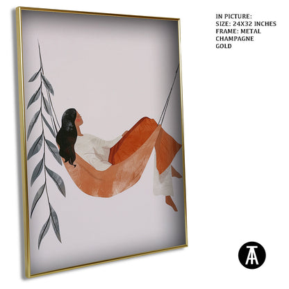 Artwork in Metal Champagne Gold Frame