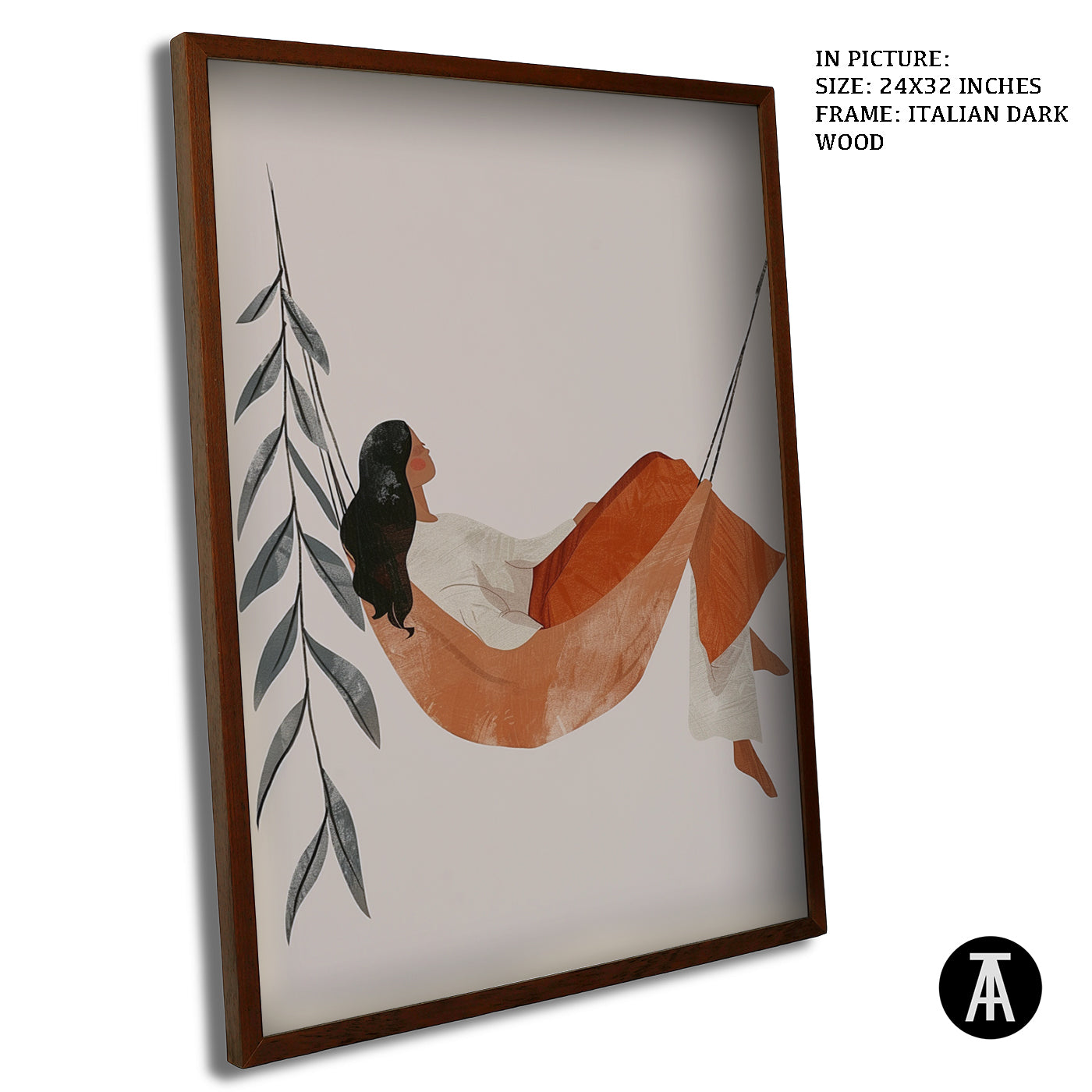Artwork in Dark Wood Frame