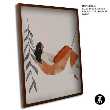 Artwork in Dark Wood Frame