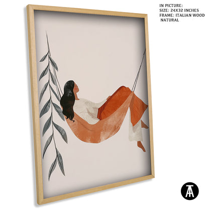 Artwork in Natural Wood Frame