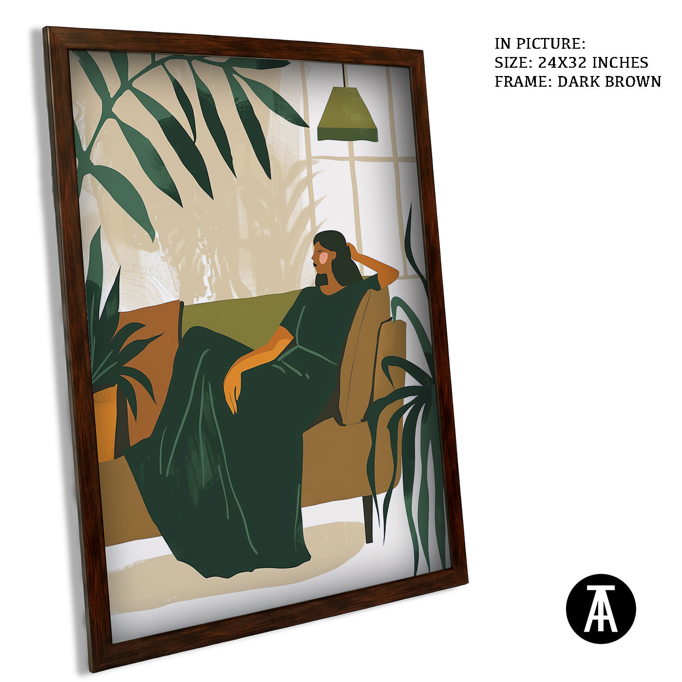 Artwork in Dark Brown Frame