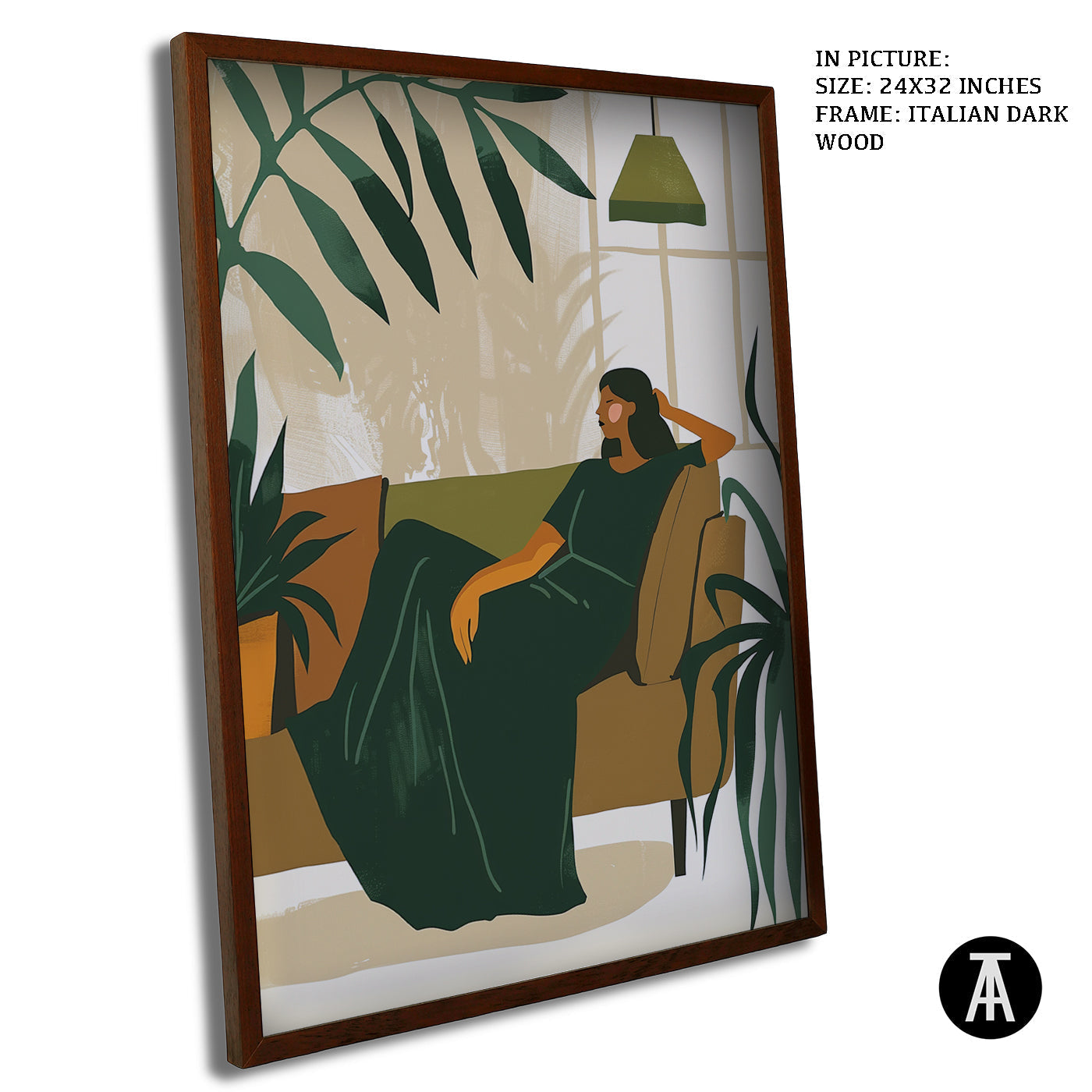 Artwork in Dark Wood Frame