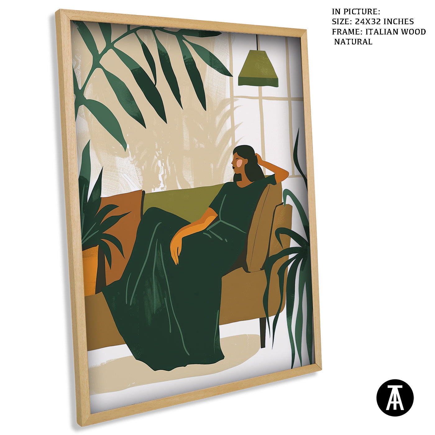 Artwork in Natural Wood Frame
