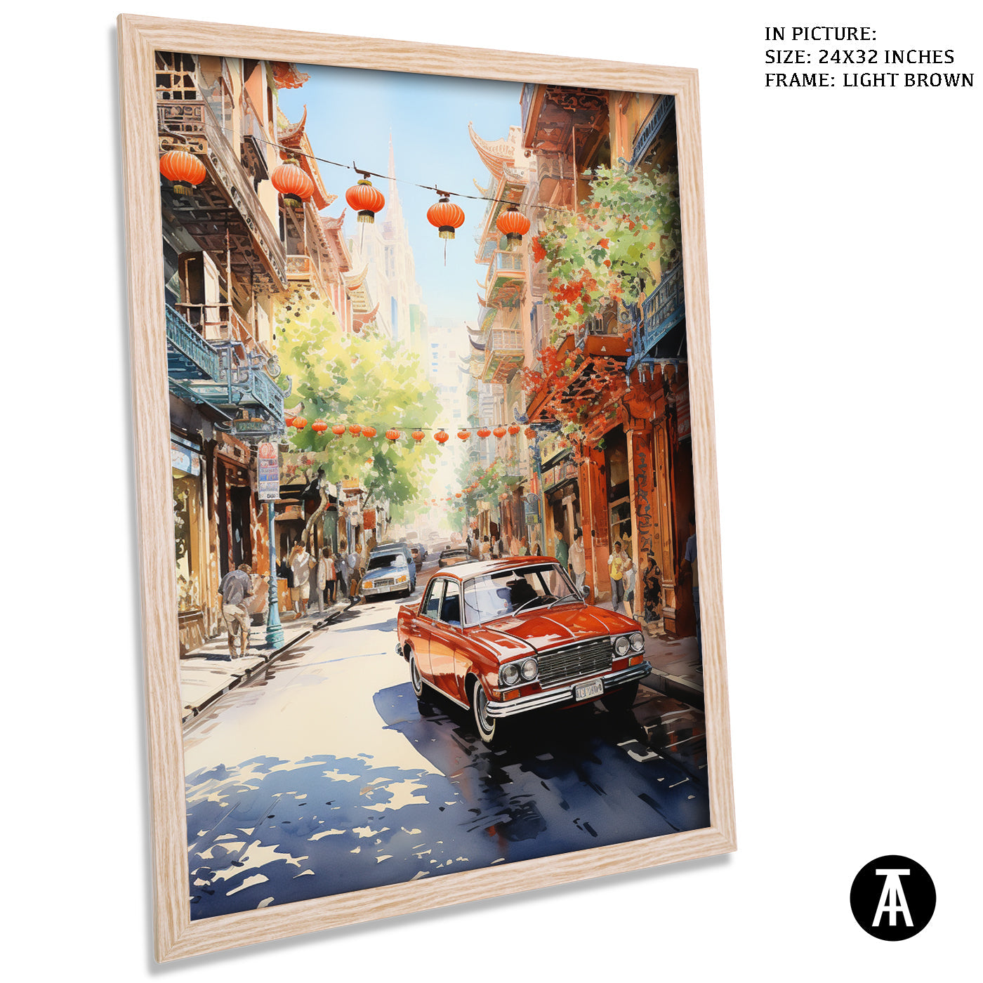 Artwork in Dark Brown Frame
