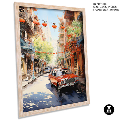 Artwork in Dark Brown Frame