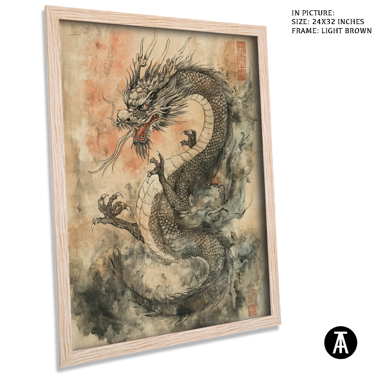 Artwork in Dark Brown Frame