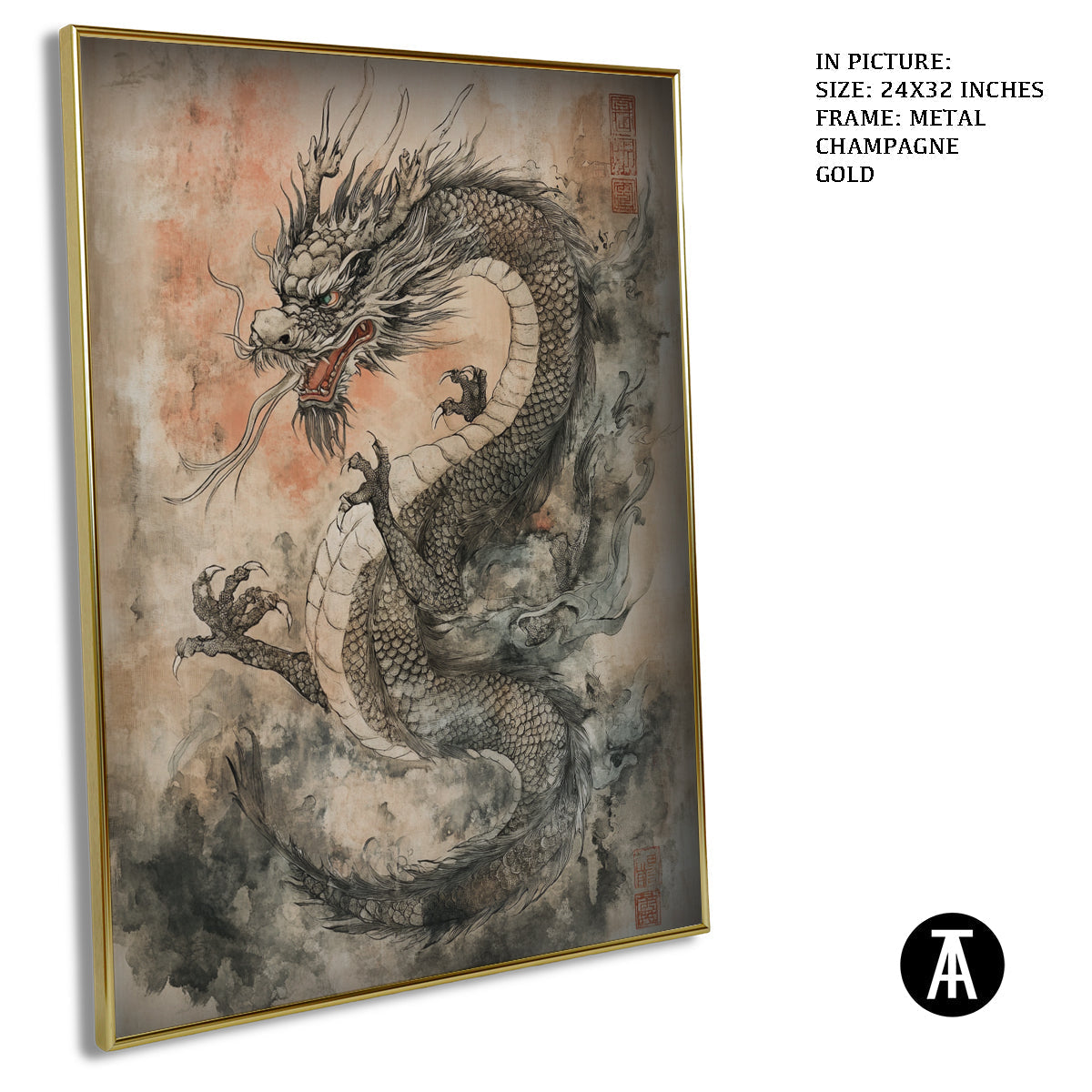 Artwork in Light Brown Frame