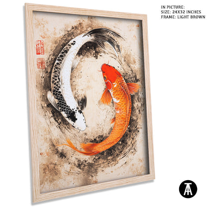 Artwork in Dark Brown Frame