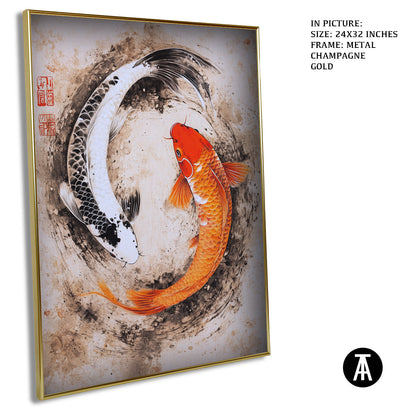 Artwork in Light Brown Frame