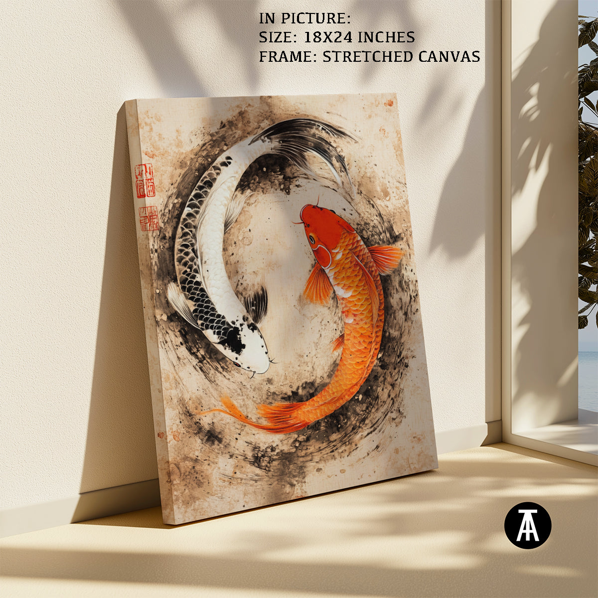 Artwork in Natural Wood Frame