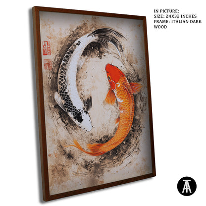 Artwork in Dark Wood Frame