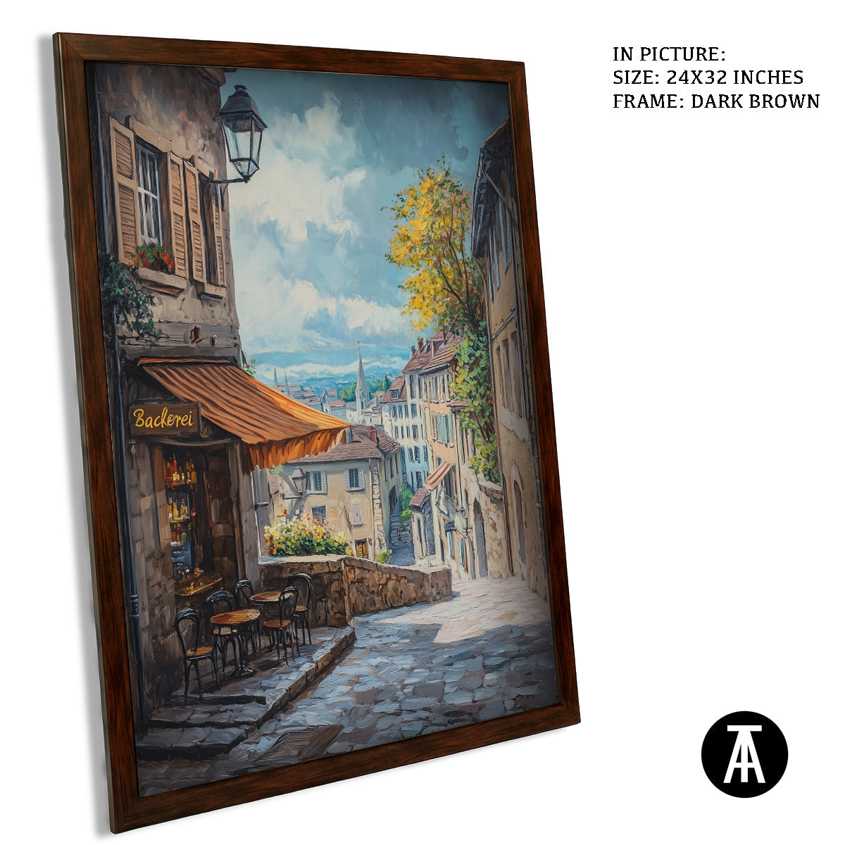 Sample Artwork in Dark Brown Frame