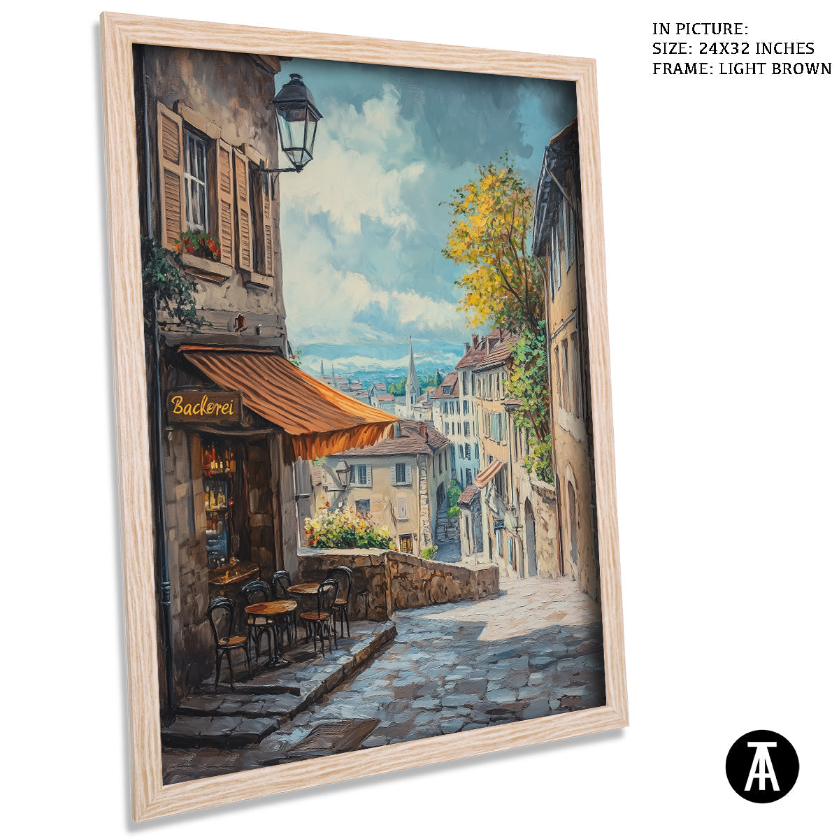 Sample Artwork in Light Brown Frame