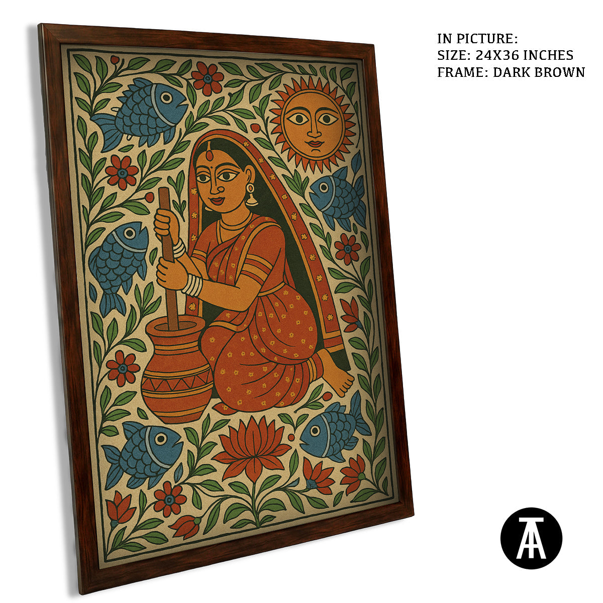 Artwork in Dark Brown Frame