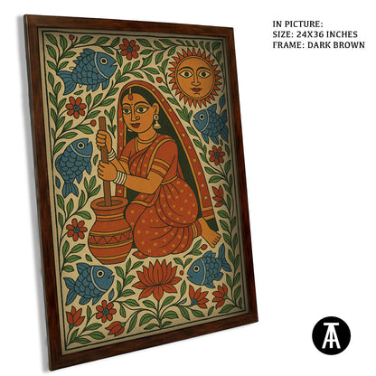 Artwork in Dark Brown Frame