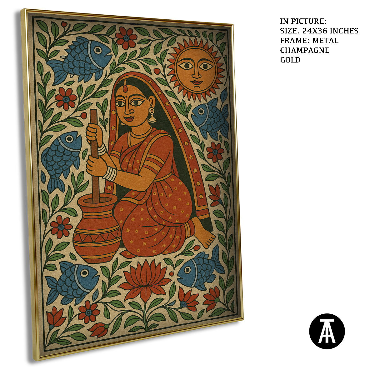 Artwork in Metal Champagne Gold Frame