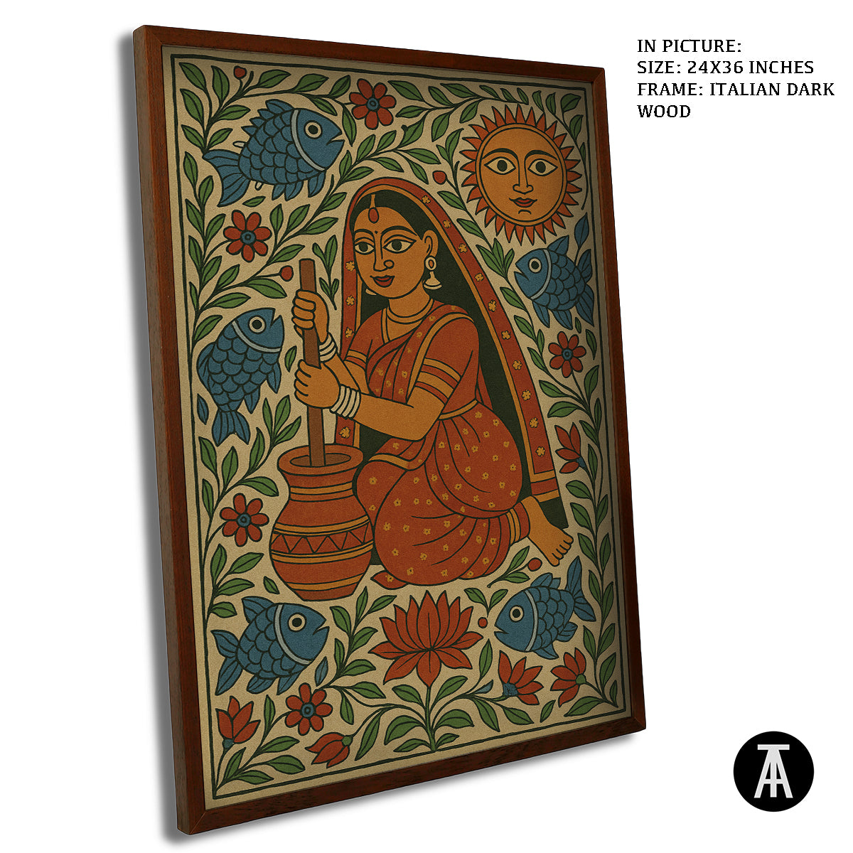 Artwork in Dark Wood Frame