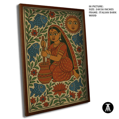 Artwork in Dark Wood Frame
