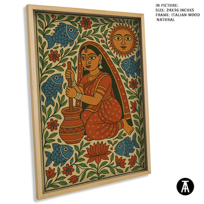 Artwork in Natural Wood Frame