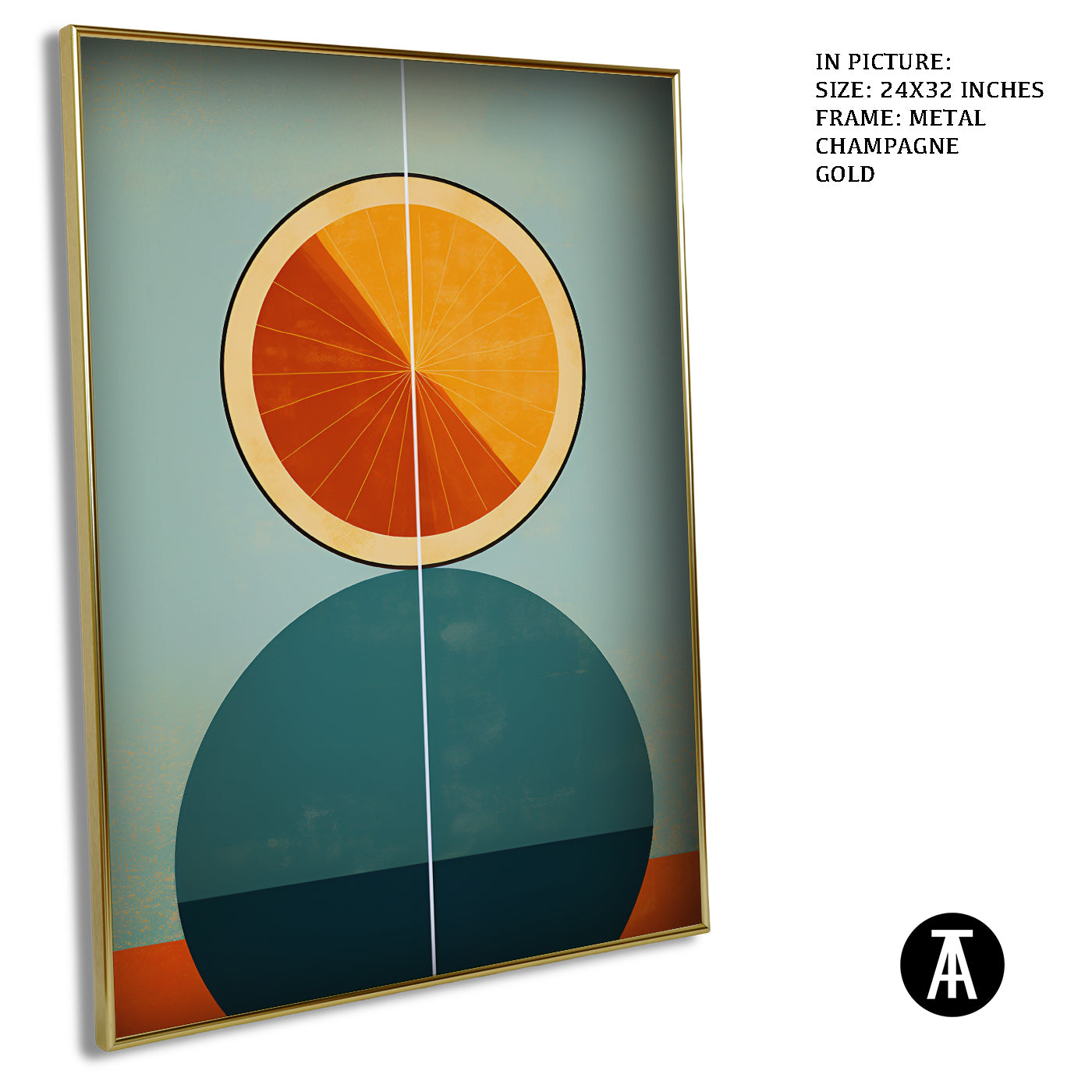 Artwork in Light Brown Frame
