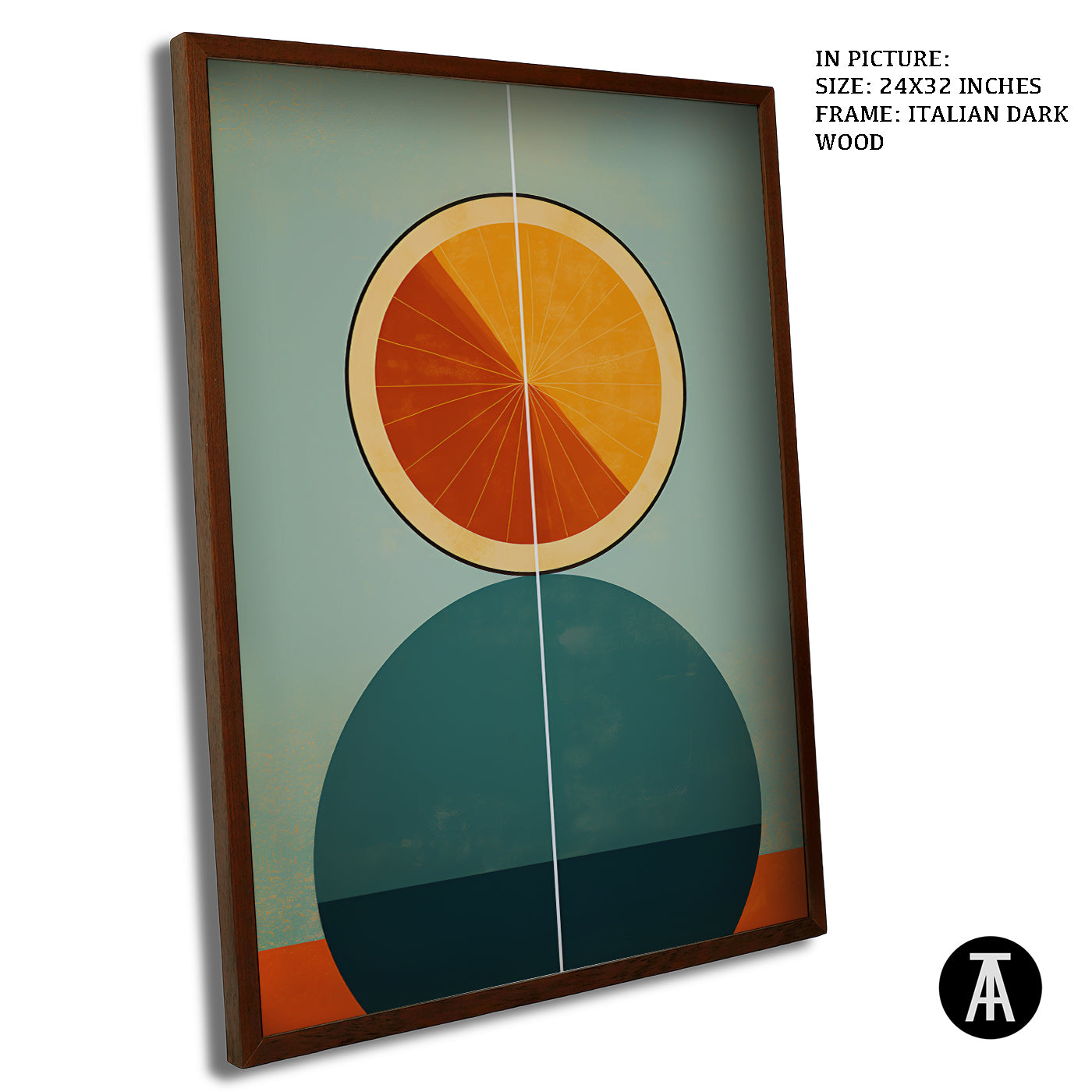 Artwork in Dark Wood Frame