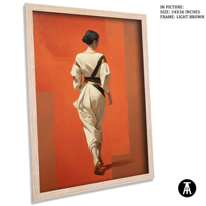 Artwork in Light Brown Frame
