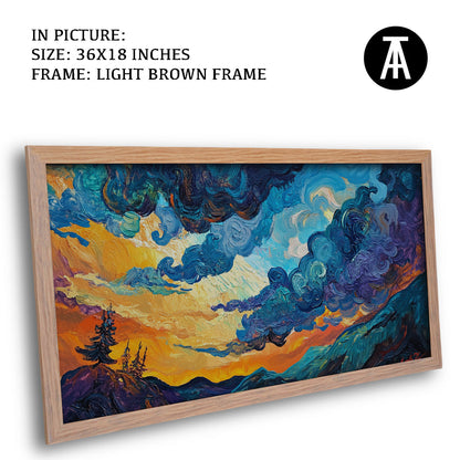 Artwork in Dark Brown Frame