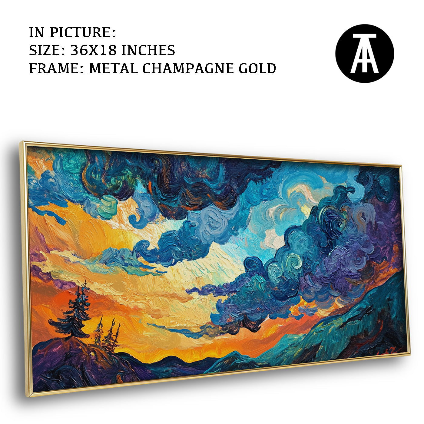 Artwork in Light Brown Frame