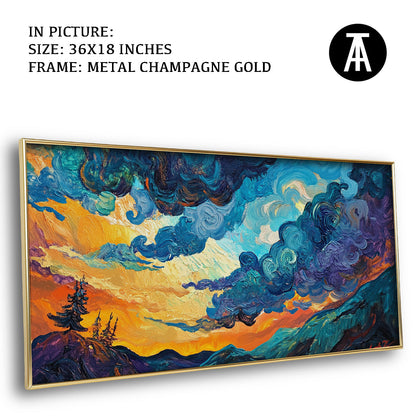 Artwork in Light Brown Frame