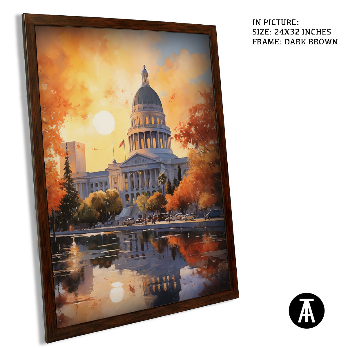Sample Artwork in Dark Brown Frame