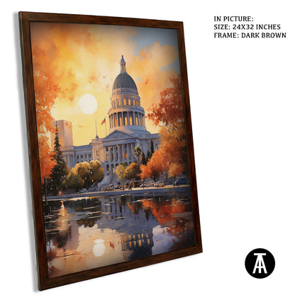 Sample Artwork in Dark Brown Frame