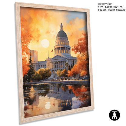 Sample Artwork in Light Brown Frame