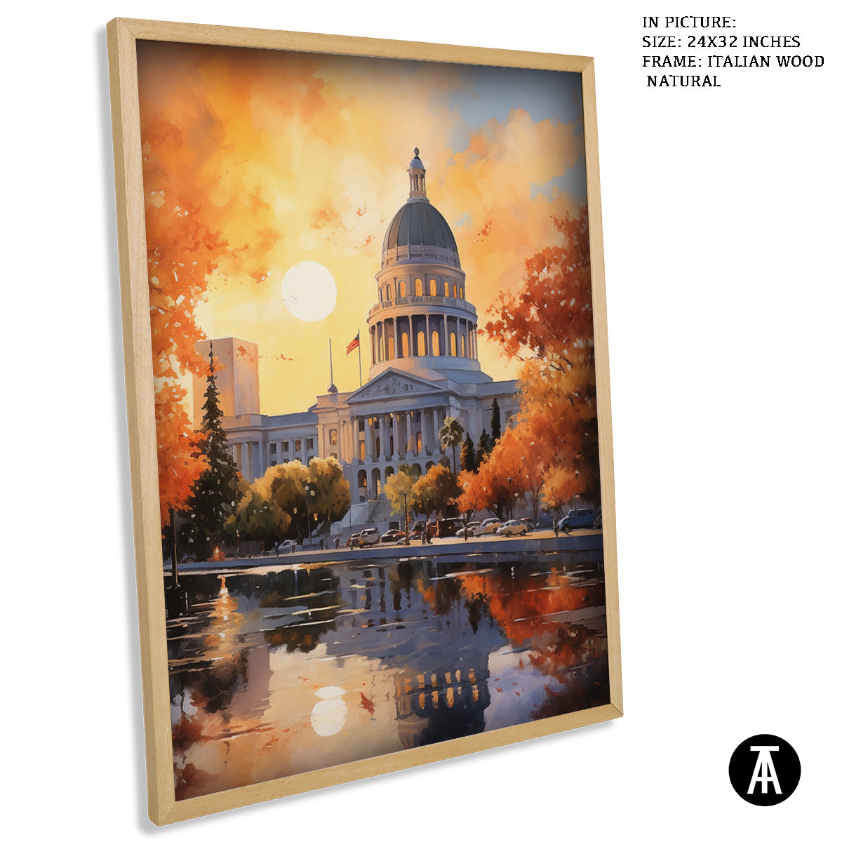 Sample Artwork in Italian Wood Framing Natural