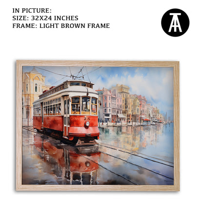 Artwork in Dark Brown Frame