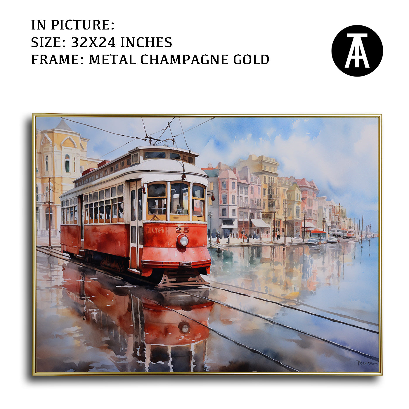 Artwork in Light Brown Frame