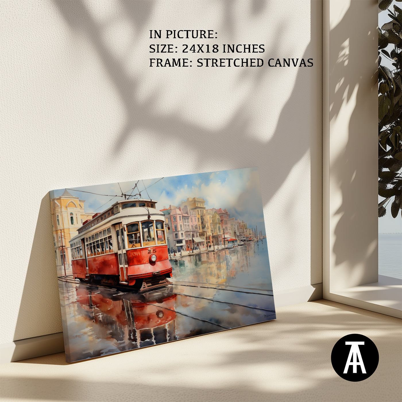 Artwork in Natural Wood Frame